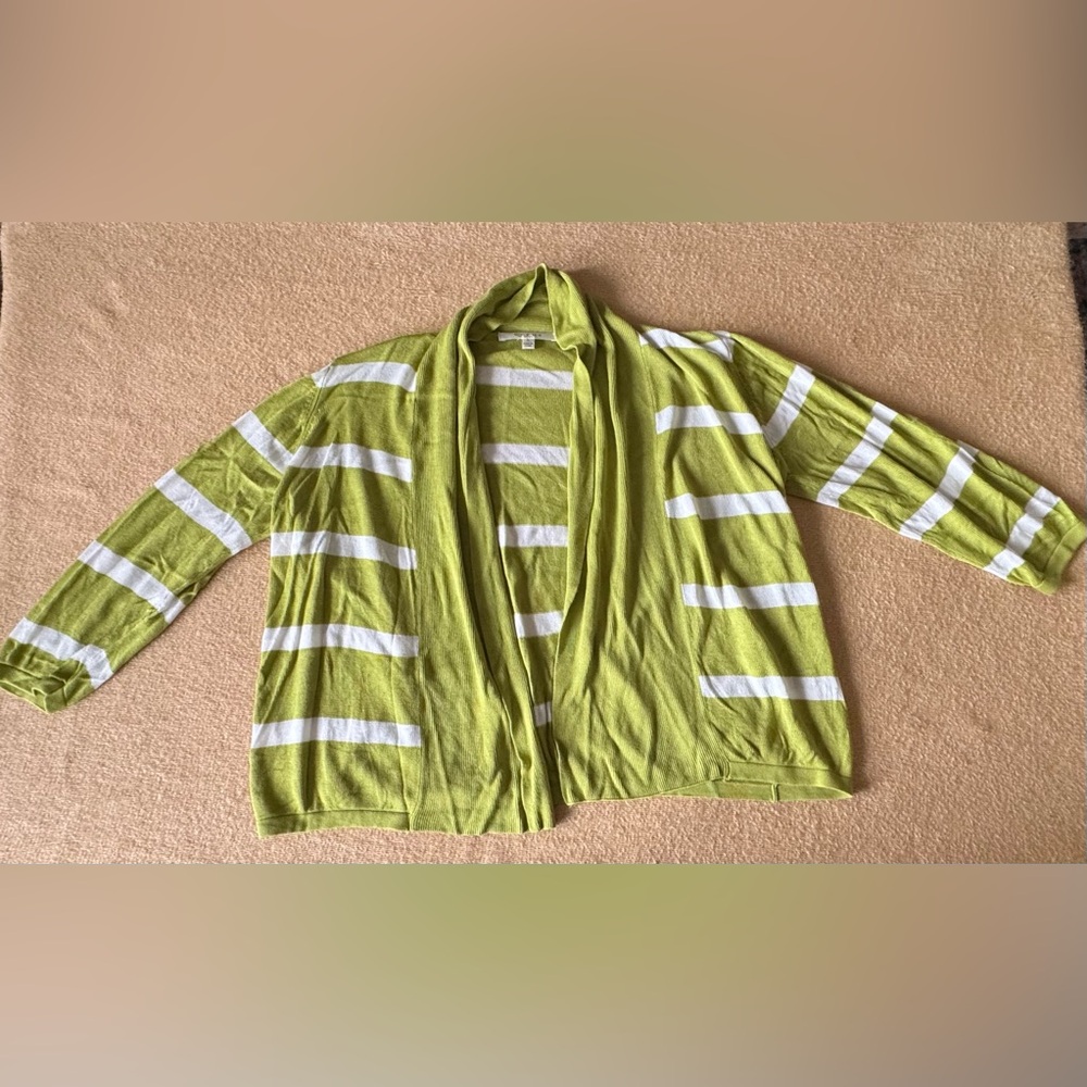 Cyrus Green and White Knit Sweater